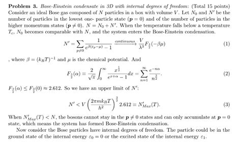 Problem 3 Bose Einstein Condensate In 3D With Chegg