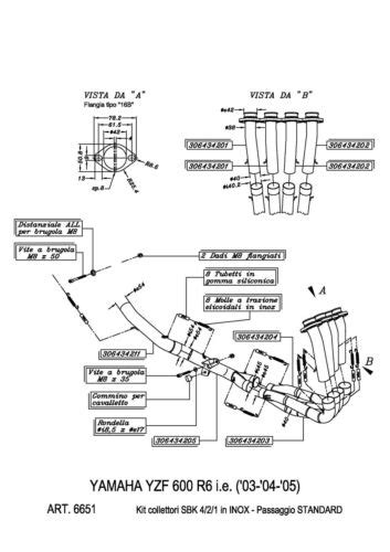 Leo Vince SBK Factory EVO II Header Pipe System Yamaha YZF R6 YZF600