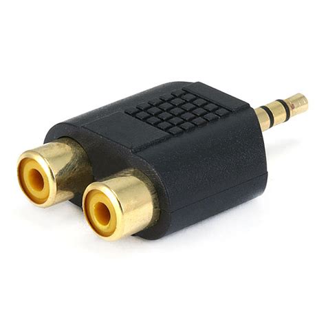 3 5mm TRS Stereo Plug To 2x RCA Jack Splitter Adapter Gold Plated