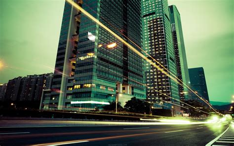 Photography Urban City Building Highway Long Exposure Skyscraper