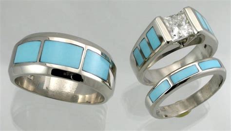 Native American Wedding Rings Turquoise - jenniemarieweddings