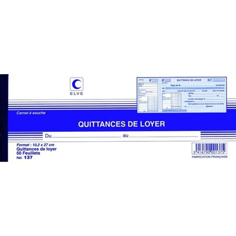 Quittance De Loyer Carnet Avec Souche Elve E Statuts