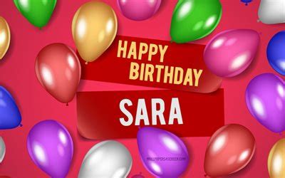 Descargar 4k feliz cumpleaños sara fondos de color rosa cumpleaños