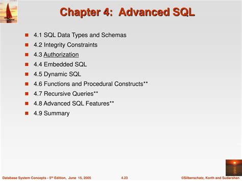 Ppt Chapter 4 Advanced Sql Powerpoint Presentation Free Download