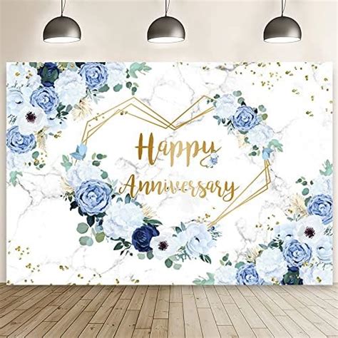 Amazon Mocsicka Greenery Happy Anniversary Backdrop 7x5ft Cheers