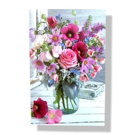 Blanco Wenskaart Bloemen X Cards Crafts