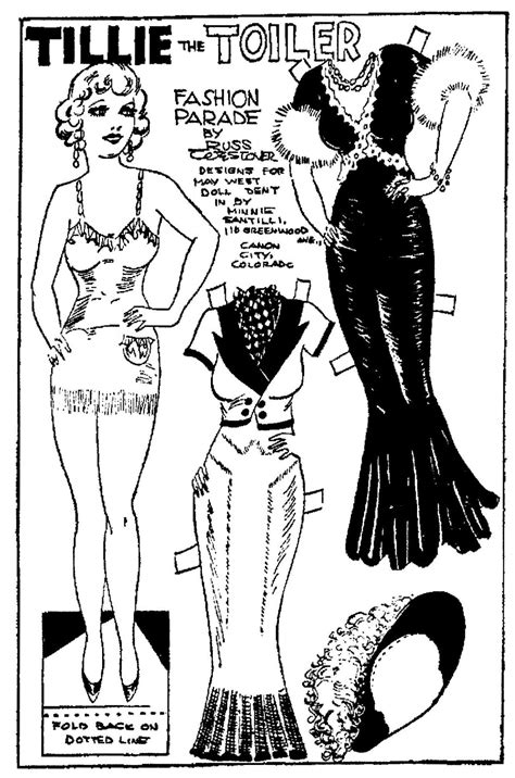 Mostly Paper Dolls Too 1934 Tillie The Toiler Comic Strip Paper Dolls