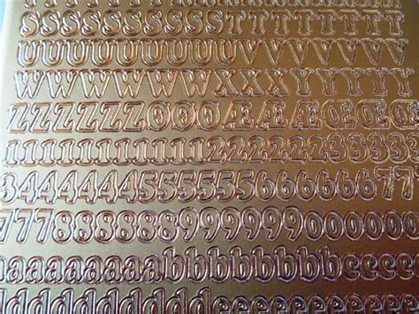 Alphabet And Number Mixed Small Peel Off Stickers Gold Downland Crafts