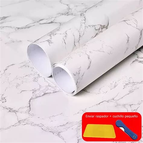 Papel Tapiz De Mármol Blanco 10m X 45cm Vinil Adhesivo Meses sin interés