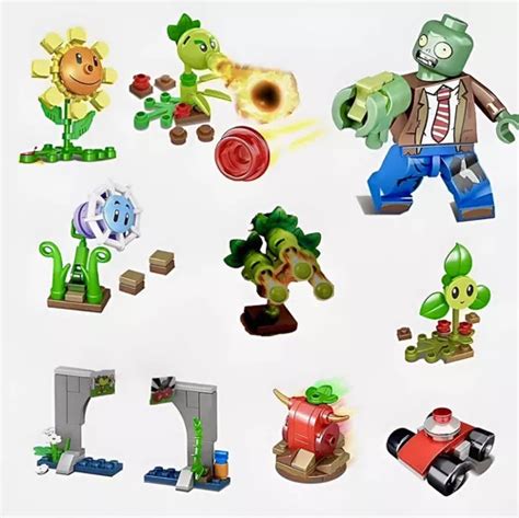 Set 10 En 1 Bloques Armables Plantas Vs Zombies Colección Meses sin