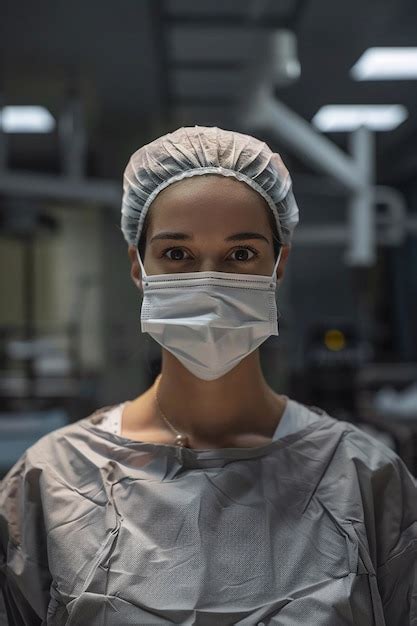 Premium Photo Closeup Of A Female Surgeon Wearing A Mask Vertical