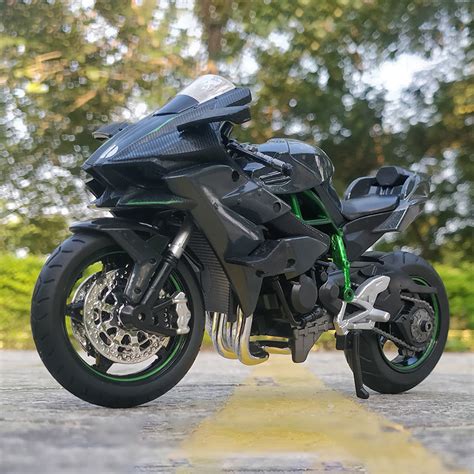 Xe mô hình KAWASAKI NINJA H2R 1 12 Huayi có đèn nhạc Trùm Mô Hình