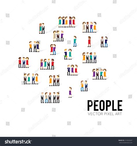 Pixel Art 8bit Group People Stock Vector (Royalty Free) 214329247 ...