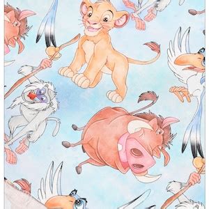 Lion King Fabric Lion Simba Mufasa Fabric Anime Fabric Cartoon Cotton