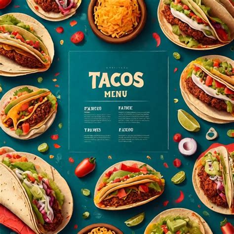 Cocina mexicana comida y bebida plantilla de diseño de menú comida