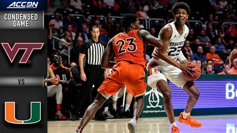 Virginia Tech Vs Miami Condensed Game 2019 20 ACC Men S Basketball