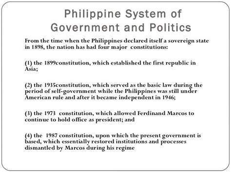 History Of Philippine Politics