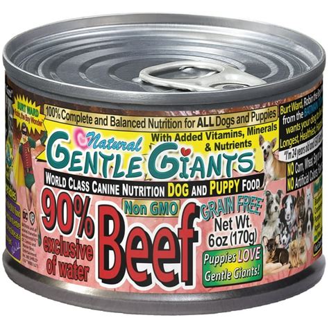 24 Pack Gentle Giants Canine Nutrition 90 Beef Grain Free Wet Dog