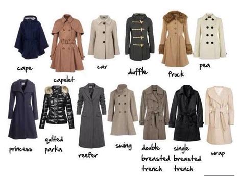 Different types of coats | Fashion vocabulary, Fashion terms, Fashion