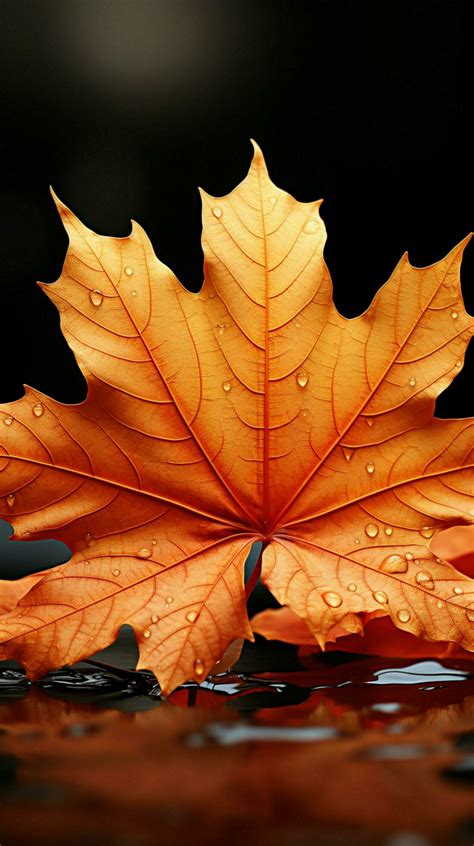 Natures artistry Autumn maple leaves Vertical Mobile Wallpaper AI ...