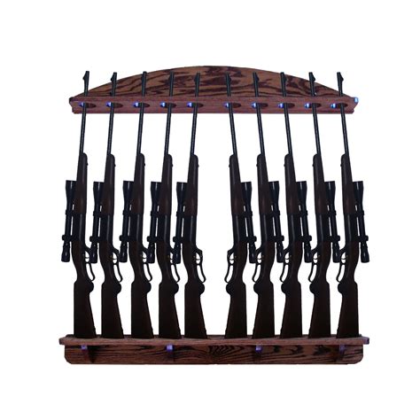 Gun Rack 10 Gun Solid Oak Wall Display Etsy