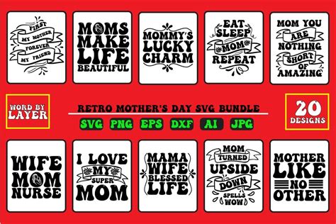 Retro Mothers Day Svg Bundle Vol 3 Bundle · Creative Fabrica