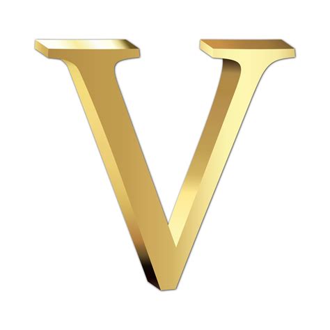 Golden Letter V 25322801 PNG