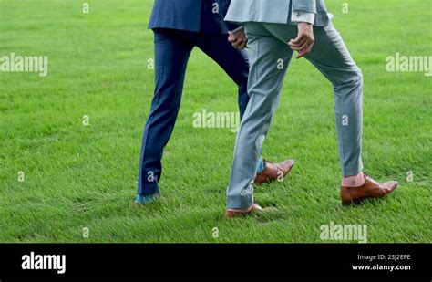 Two Gay Men Walking Holding Hands On A Green Lawn Stock Video Footage