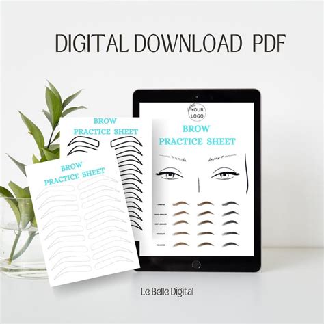 Brow Exercise Editable Brow Mapping Microblading Practice Mapping