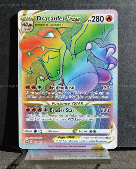 CARTE POKÉMON DRACAUFEU VSTAR 280 PV 174 172 EB09 Stars Étincelantes