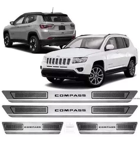 Kit Soleira Porta Aço Inox Escovado Jeep Novo Compass 2018