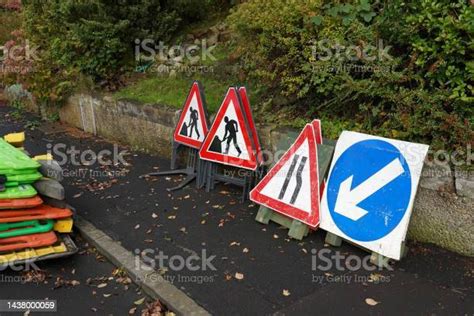 Road Traffic Safety Signs Stock Photo - Download Image Now - Autumn ...