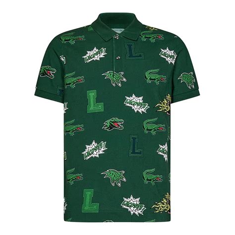 O Polo Nam Lacoste Men S Regular Fit Crocodile Print Polo Ph Pz