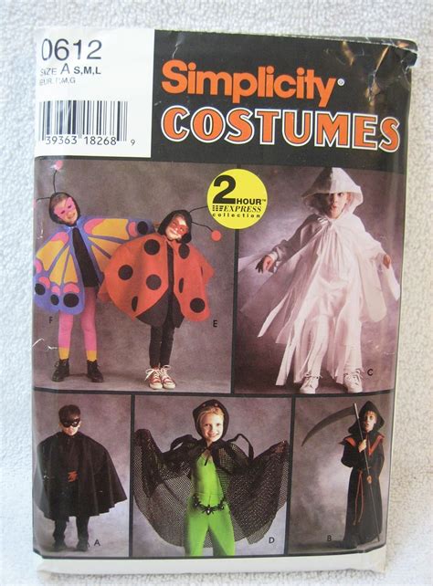 Simplicity Pattern 0612 Childs Halloween Costumes