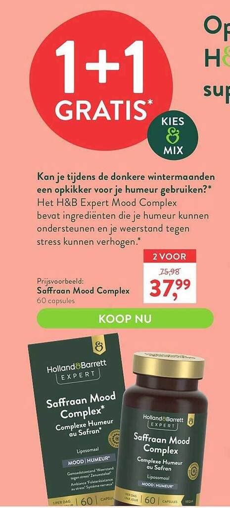 Holland Barrett Expert Saffraan Mood Complex Aanbieding Bij Holland