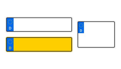 Germany Registration Plates Number Car Vector Stock Illustration