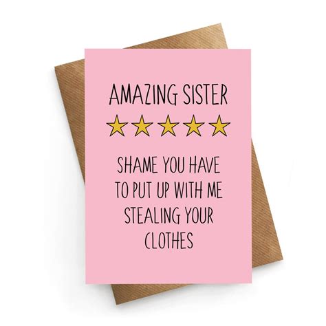 Funny Birthday Card For Sister Sister Birthday Card Best Sister Card