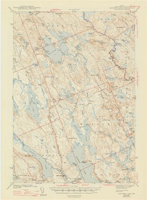 Gardner Lake Maine Usgs Old Topo Map Reprint X Me Quad