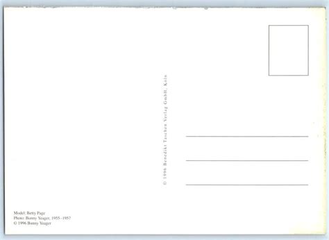 BETTIE PAGE Risque Nude PINUP GIRL Repro Bunny Yeager ½ x ½ Postcard eBay