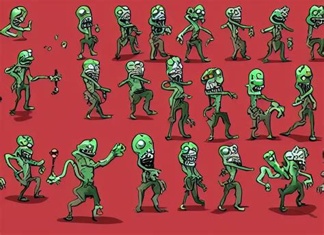 Sprite Sheet Of A Zombie Walking In Cuphead Detailed Stable