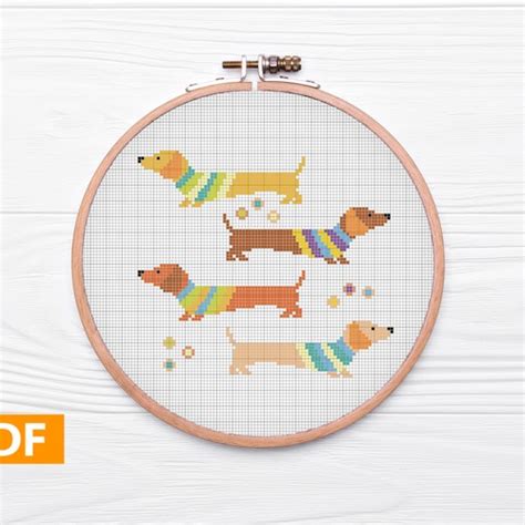 Dachshund Wiener Wonderland Cross Stitch Pattern Pdf Etsy