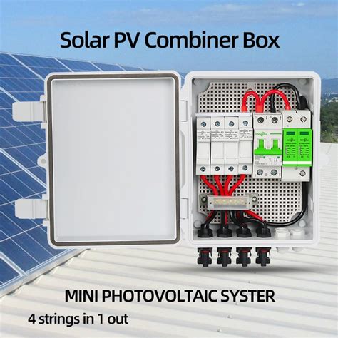 Solar Pv Combiner Box With Lightning Protection 15a 4strings 1000v For Solar Panel 550v Dc