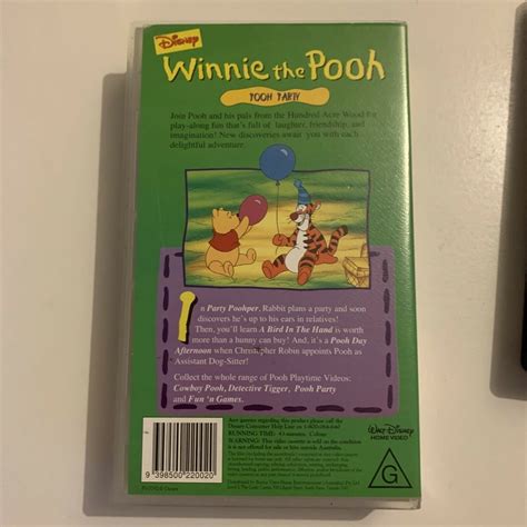 Winnie The Pooh Pooh Party Vhs 1994 Pal Retro Unit