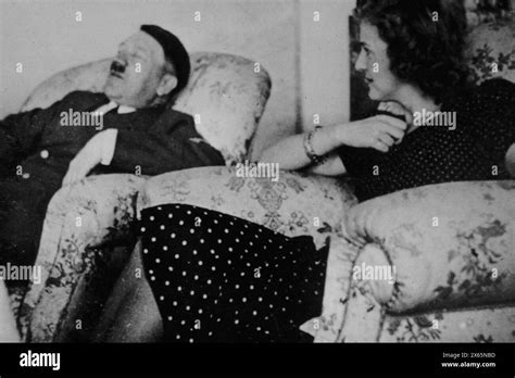 German Dictator Adolph Hitler And His Mistress Eva Braun In The Berghof