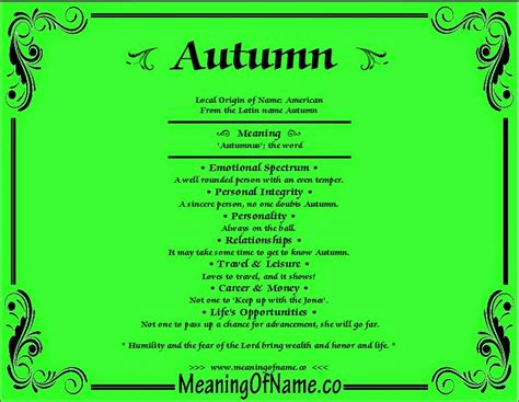 Autumn Meaning Of Name