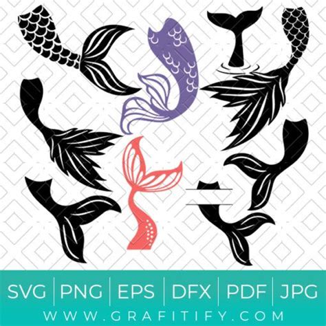 Mermaid Tail Svg Files For Silhouettes And Cricut Designs With The