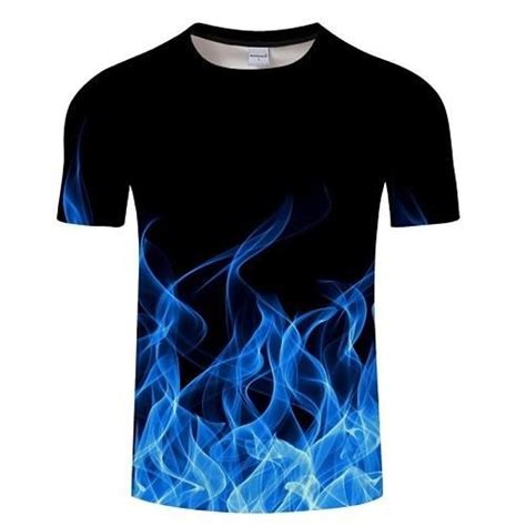 Blue Flaming Tshirt T Shirt Männer Frauen T Shirts Männer Outfit