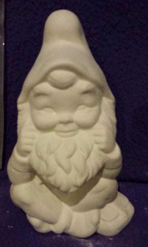 Gnome Sitting Ceramic Bisque Ready To Paint Etsy Ceramic Bisque