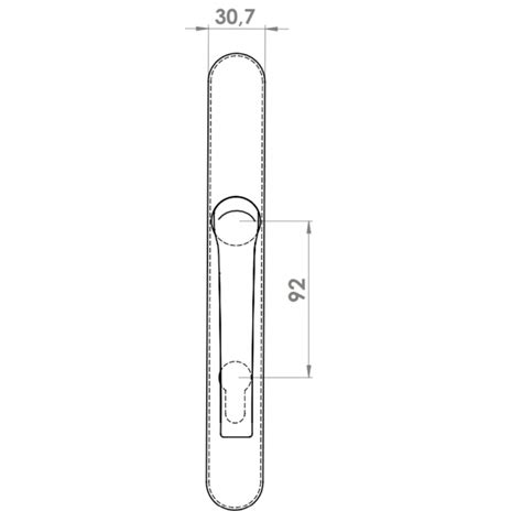 DOOR HANDLE AL MILANO 92 MM AXIS WITH 30 MM ZAMAC BODY 9005 MATTE