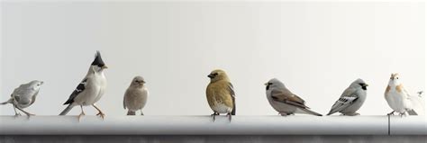 Premium Ai Image Several Birds Sit In A Row Generative Ai